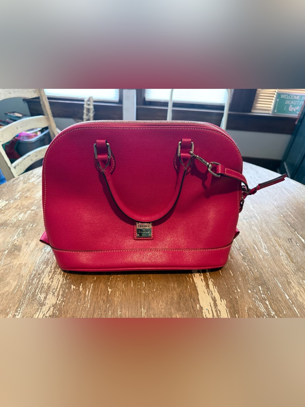 Dooney & Bourke Hot Pink Dome Satchel - Picture 2 of 10